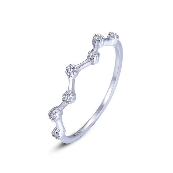 Sterling silver Cassiopeia Constellation Ring