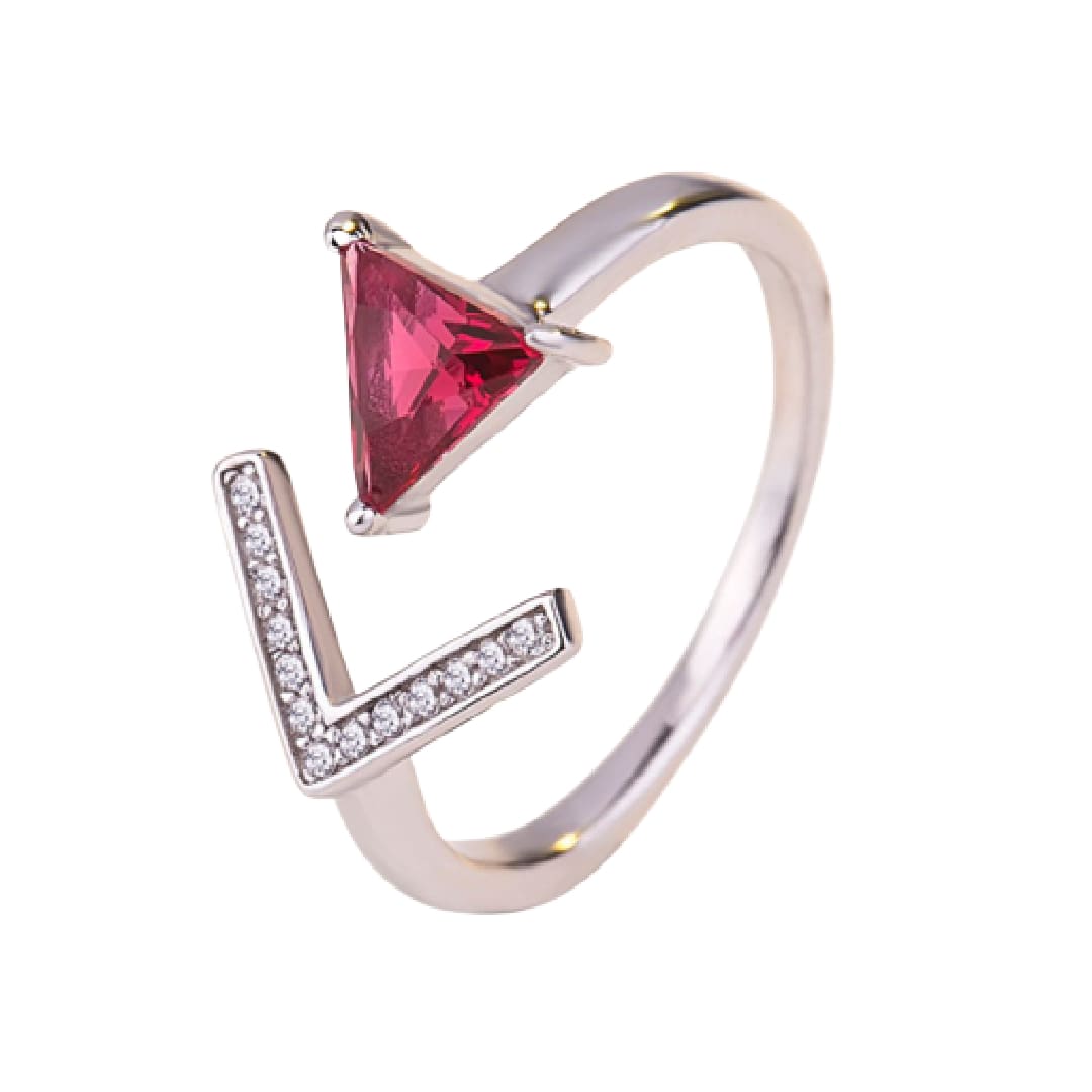 Sterling Silver Ruby Arrow Ring, Statement Ring, Open Ring – ASMISTYLE