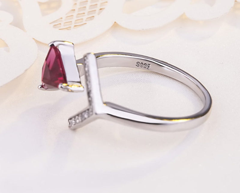 Sterling Silver Ruby Arrow Ring