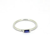 Sterling Silver Baguette Sapphire Stacking Ring
