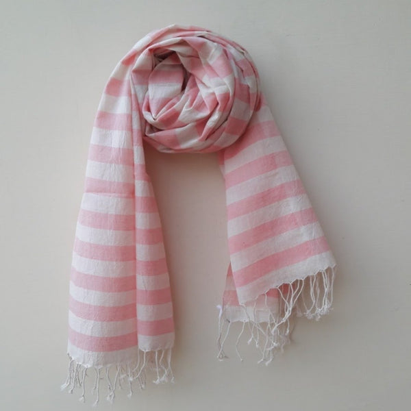 Fair Trade Pink & White Mia Scarf