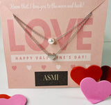 Sterling Silver Double Layered Loving Heart Necklace