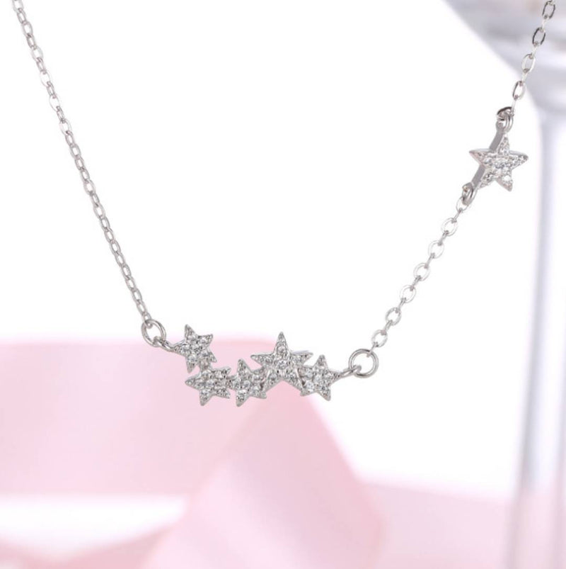 Sterling Silver Star Cluster Necklace