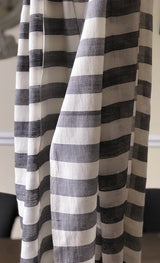 Fair Trade Grey & White Stripe Monochrome Scarf