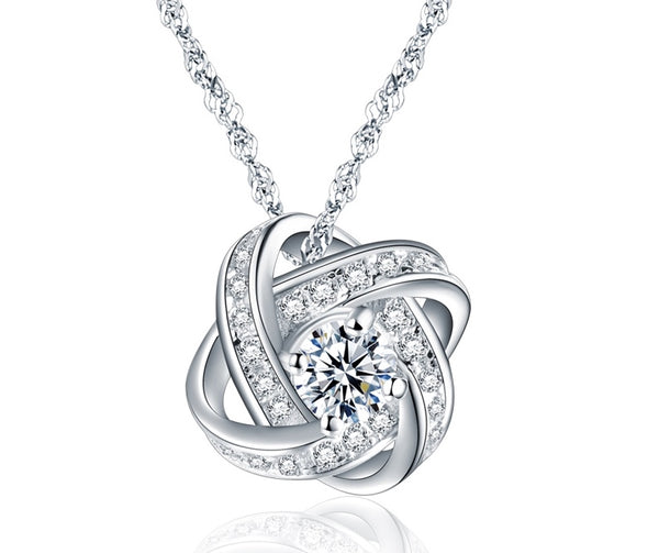 Sterling Silver Love Knot Pendant Necklace