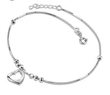 Sterling Silver Charming Heart Anklet