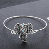 Sterling Silver Turquoise Elephant Bangle Bracelet