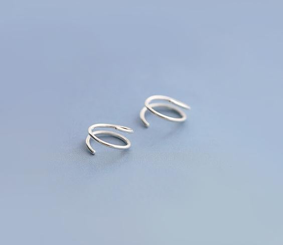 Sterling Silver Spiral Corkscrew Earrings