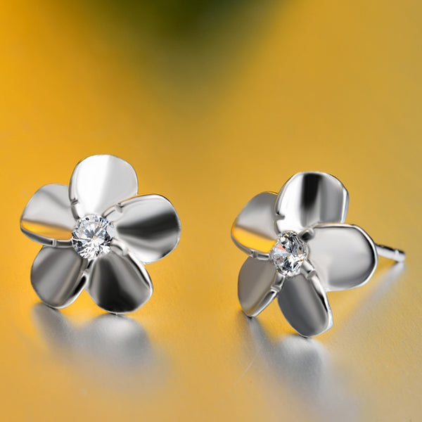 Sterling Silver Primrose Flower Earrings
