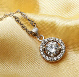 Sterling Silver Round Halo Pendant Necklace