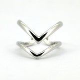 Sterling Silver Double Chevron Ring