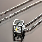 Sterling Silver Zircon Cube Pendant