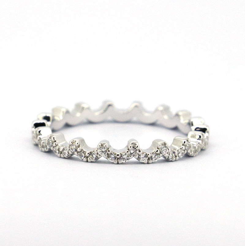Sterling Silver Lacey Lace Eternity Band Ring