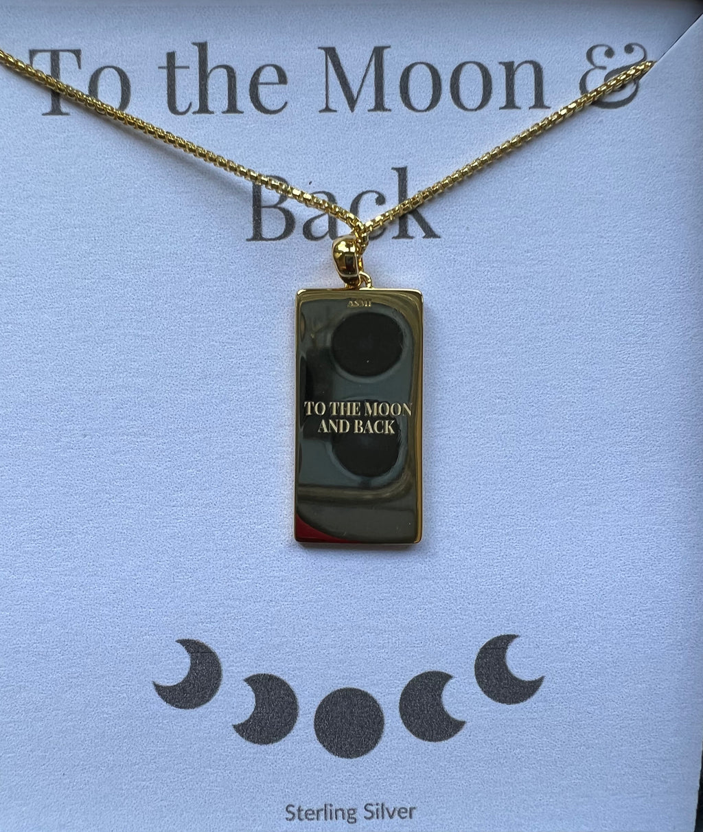 To The Moon and Back Rectangular Pendant Necklace ASMISTYLE