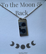 To The Moon and Back Rectangular Pendant Necklace