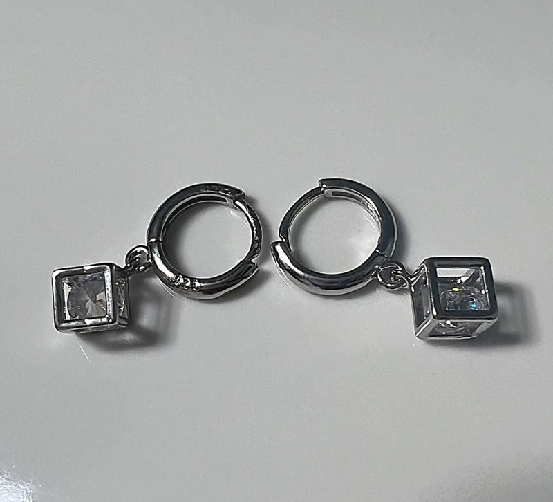 Sterling Silver Cube Earrings